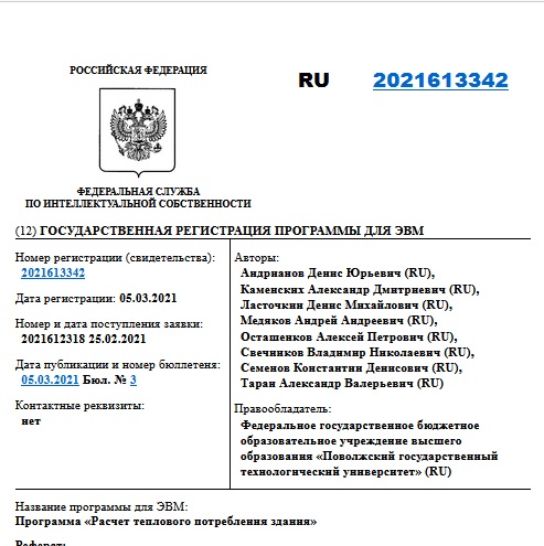 Программа «Расчет теплового потребления здания»