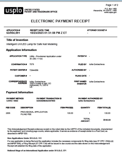 Интеллектуальная UV/LED-лампа для безопасного моделирования ногтей